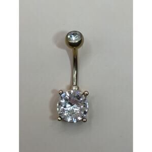 Round Gold Stainless Steel Belly Button Ring 14g 1.6mm